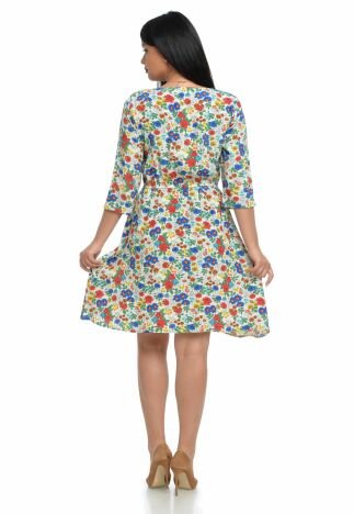 Rochie dama cu imprimeu floral multicolor